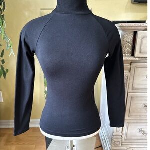Intimately Free People Black Turtleneck Open Back Top XS/S